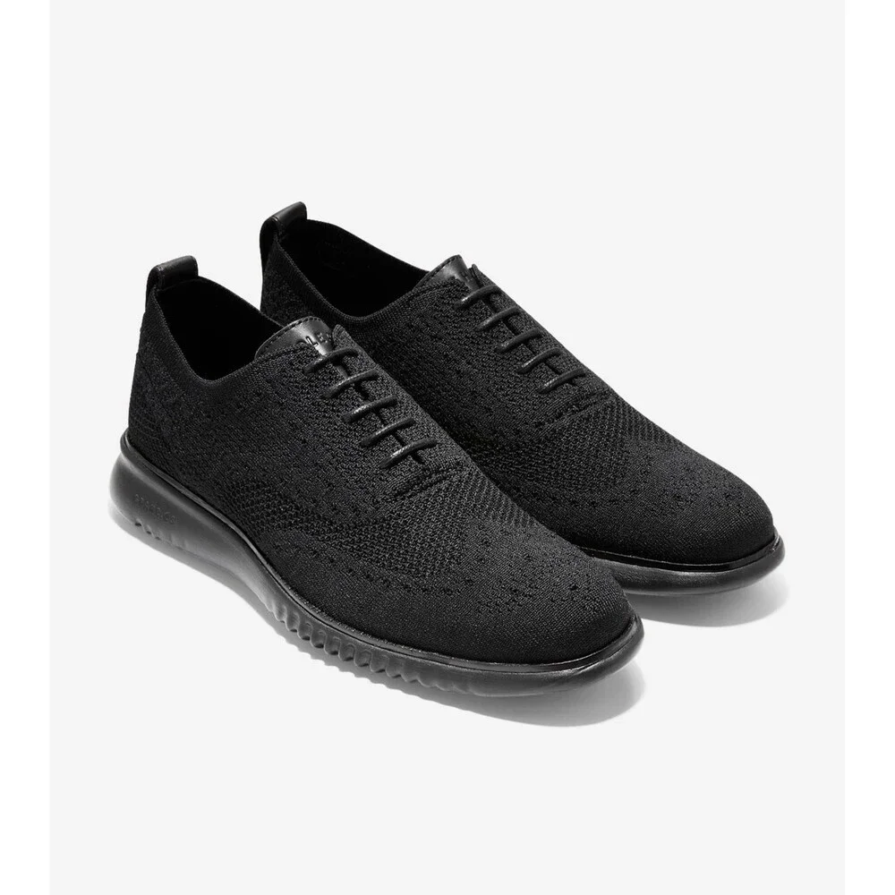 Cole Haan 2.ZERØGRAND Stitchlite C28527 Oxfords Men 7 Black Wingtip Shoes UWU106